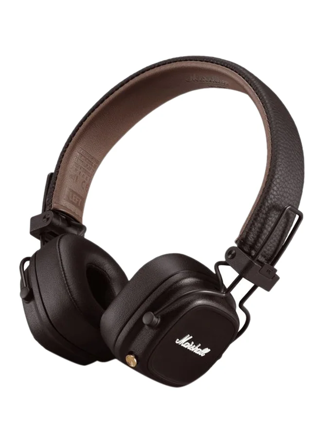 Premium Foldable On-Ear Wireless Headphones with Microphone and Long-Lasting Battery (Brown) xbuz4