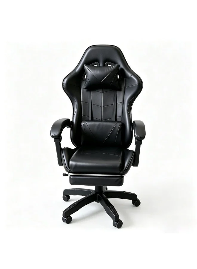 Nadrab Ergonomic Gaming Chair with Footrest and Lumbar Support, Adjustable Swivel Computer Chair for Home Office and Study (Black) rigwa
