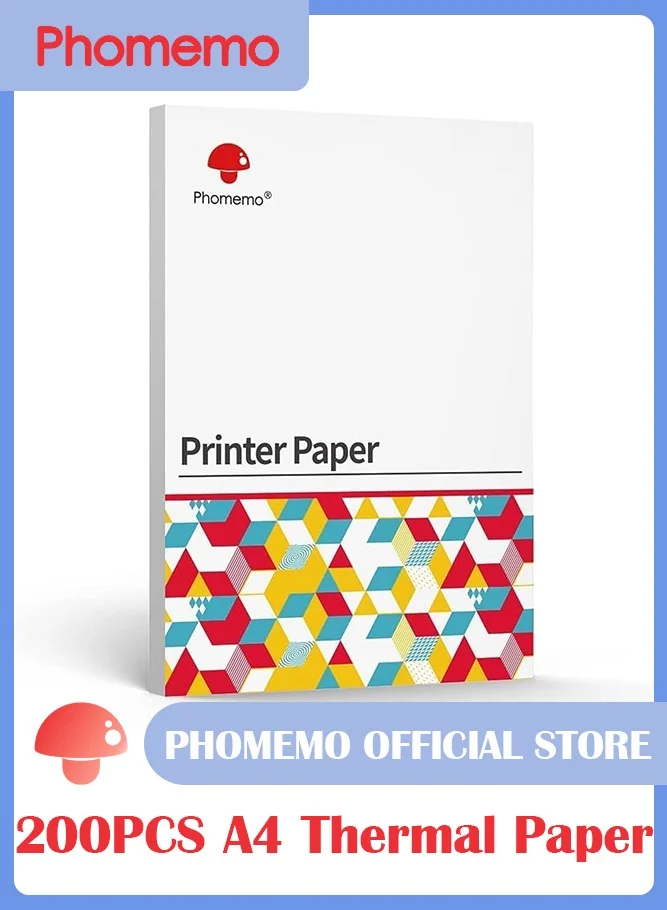 Premium A4 Thermal Paper Sheets for Portable Printers (200 Sheets, 210x297mm) 0kglo