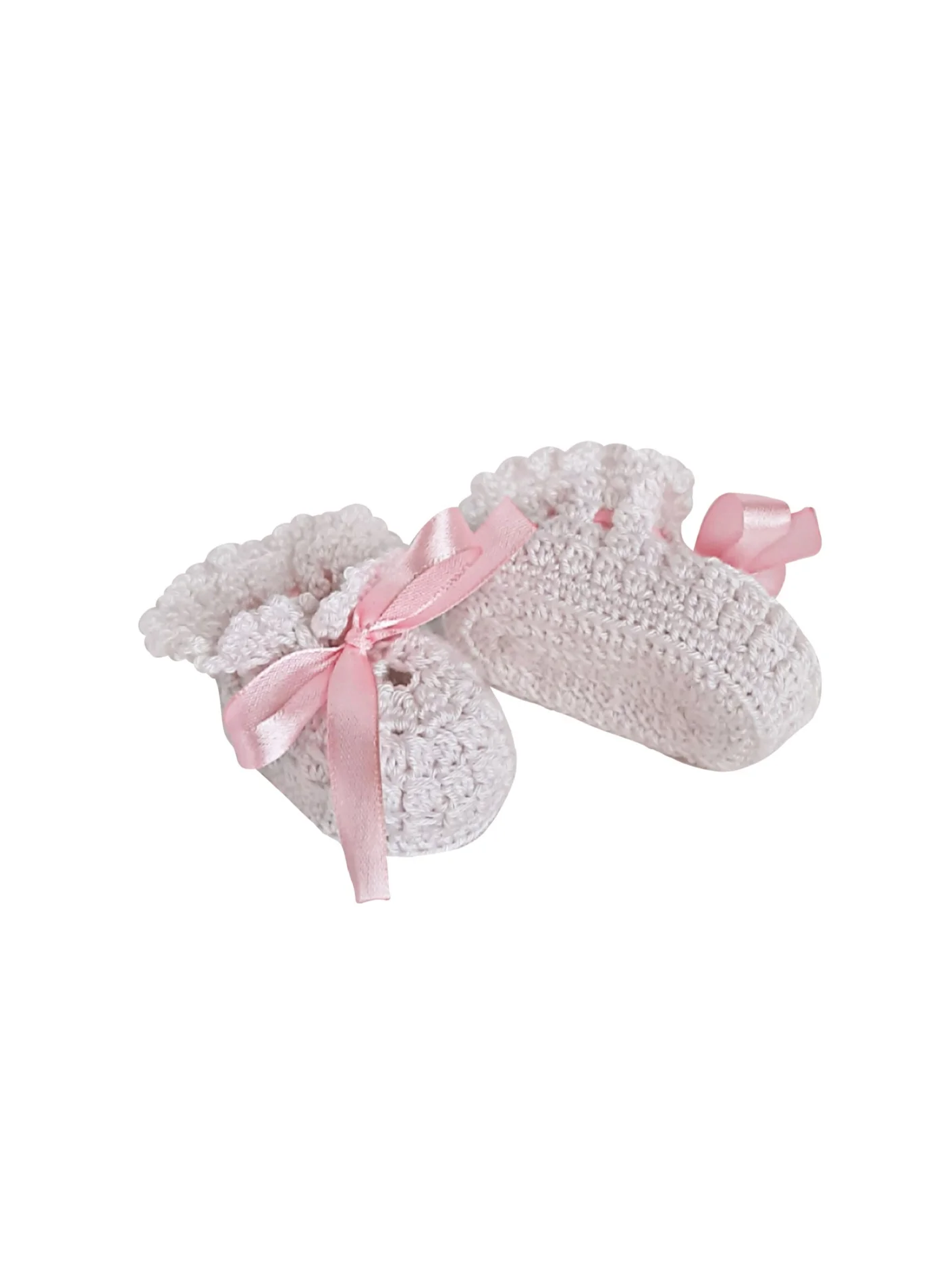Pikkaboo Handmade Crochet Baby Booties Soft Cotton Knit Footwear for Infants (White, 10 cm) xk9uh