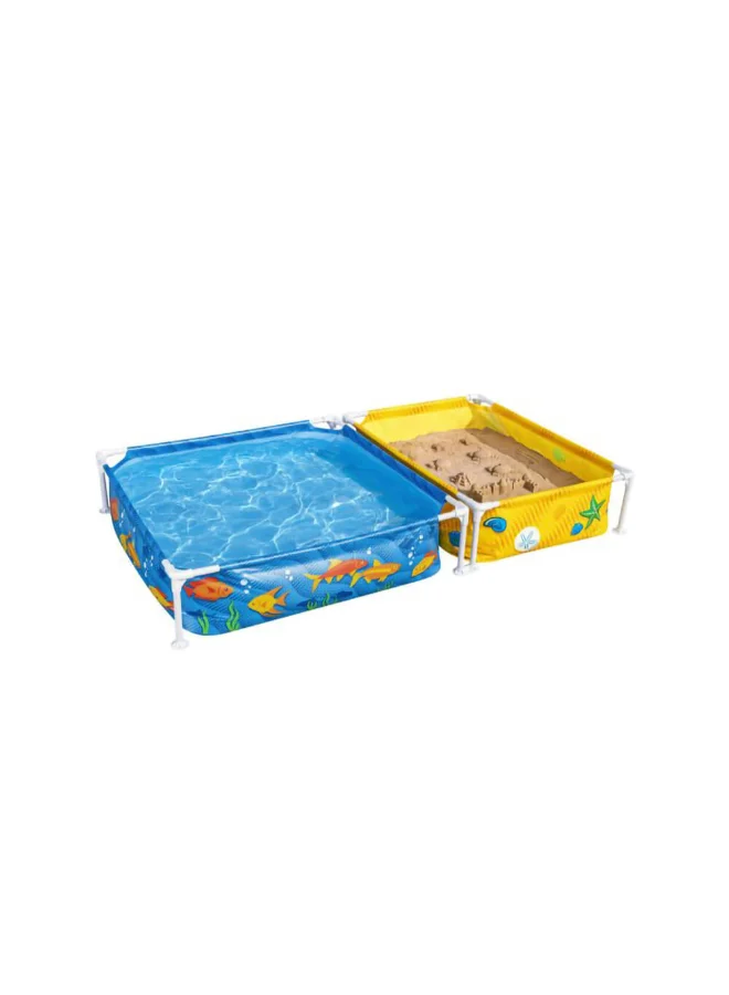 Premium Frame Pool with Integrated Sandpit (213 x 122 x 30.5 cm) for Kids Outdoor Play z676m