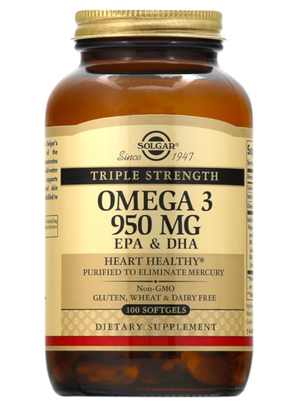 Solgar Triple Strength Omega 3 EPA & DHA Premium Fish Oil Supplement (100 Softgels) zhdru