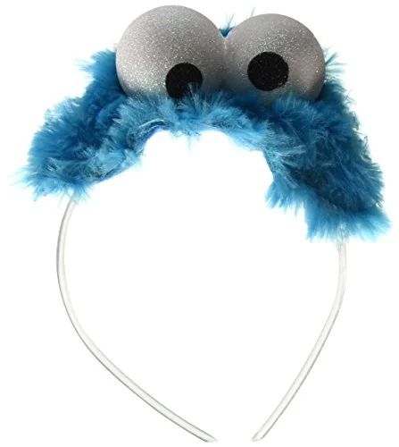 Cookie Monster Character Headband Plush Costume Accessory for Women (Blue, One Size) zef2w