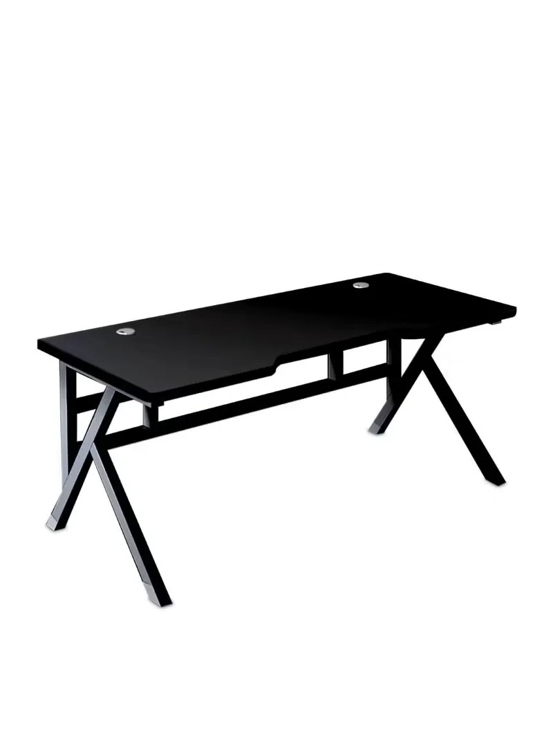 Huitich Modern Office Desk with K-Shaped Steel Frame and Thickened Desktop (Black, 100cm) b3ux3