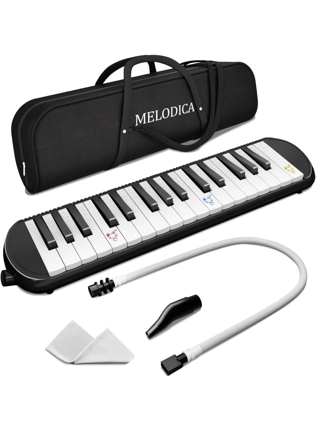 Megarya 32-Key Melodica Air Piano Keyboard, Lightweight Musical Instrument for Beginners and Kids (Black, 42 cm) dphkd