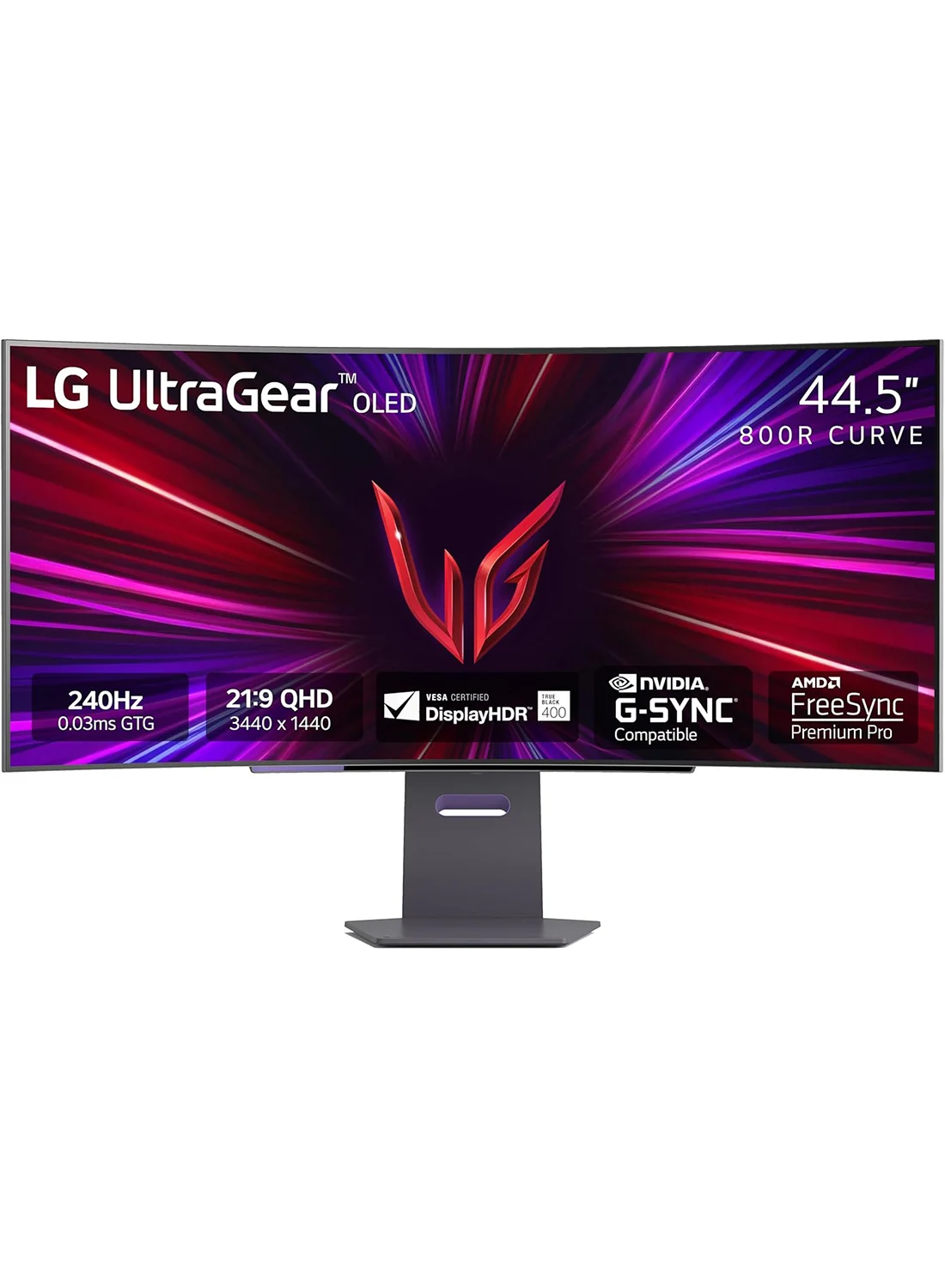 Ultra-HD 45-inch OLED Curved Gaming Monitor WQHD 240Hz 0.03ms HDR Display with Adjustable Stand (Black, 45-inch) ifkri