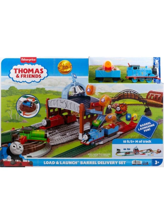Fisher-Price Train Track Play Set Load and Launch Barrel Delivery Activity Toy (28 Pieces) llit4