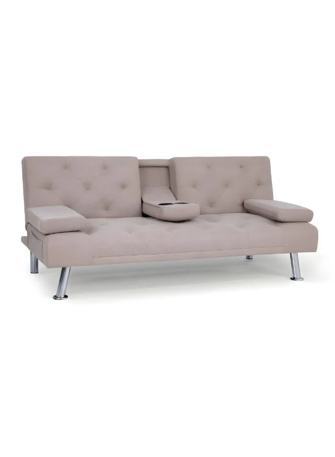 ABX HOME Gosford 3-Seater Fabric Sofa Bed with Dropdown Cup Holders (Grey, 180 cm) ogx5i