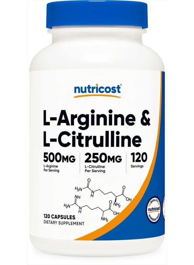 Nutricost L-Arginine L-Citrulline Complex Premium Amino Acid Supplement (120 Capsules) espcy