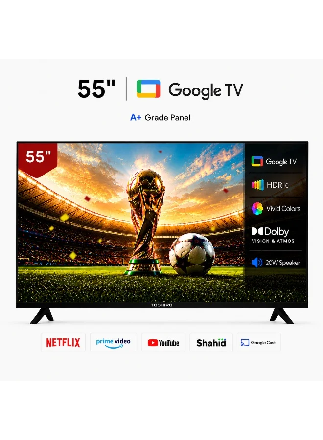 Premium 55 Inch 4K UHD Smart LED TV with Dolby Vision and HDR10 (140 cm) qsh80