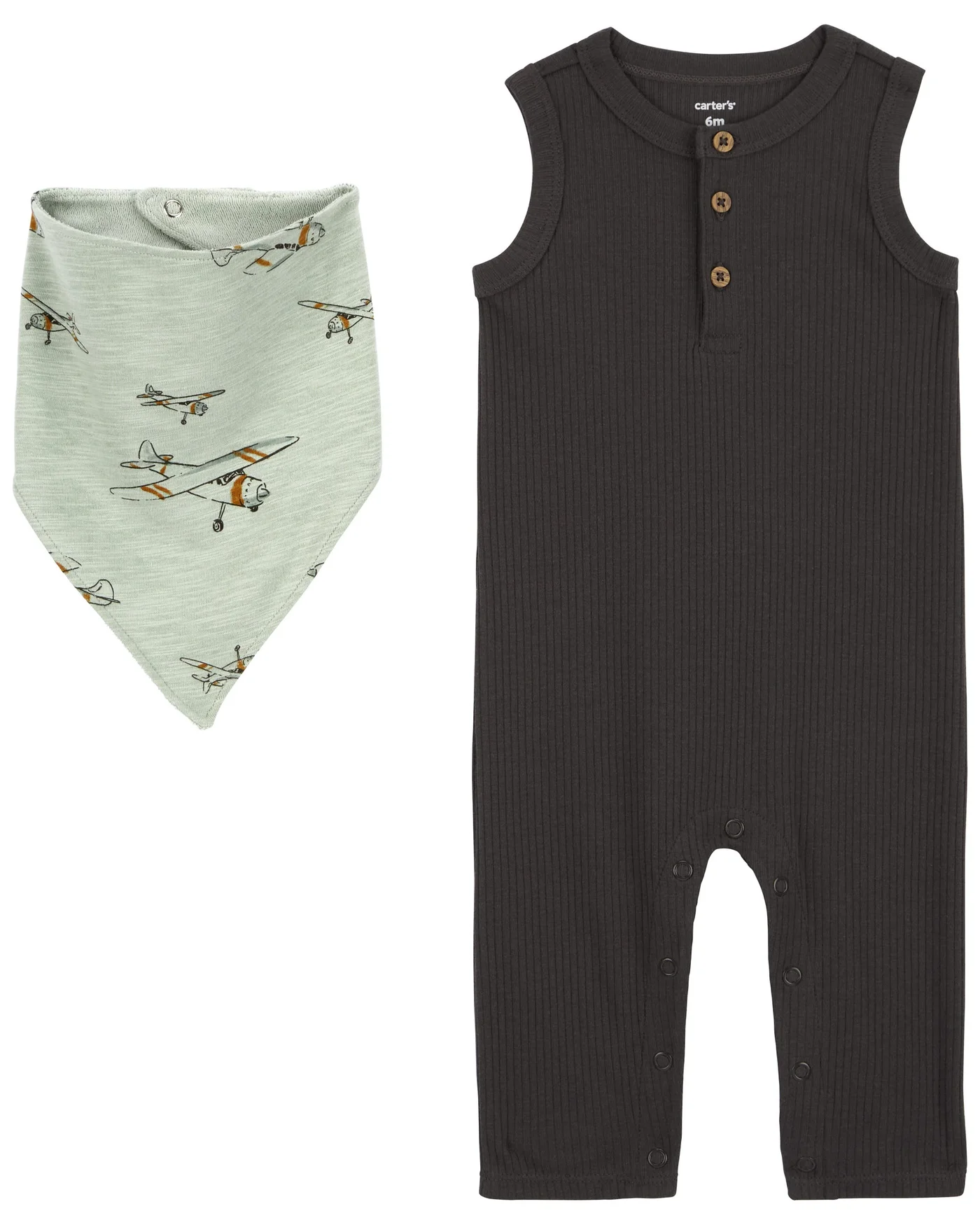 Premium Two-Piece Jumpsuit Set for Infants and Toddlers (Charcoal Gray, 12-18 Months) pwyb5