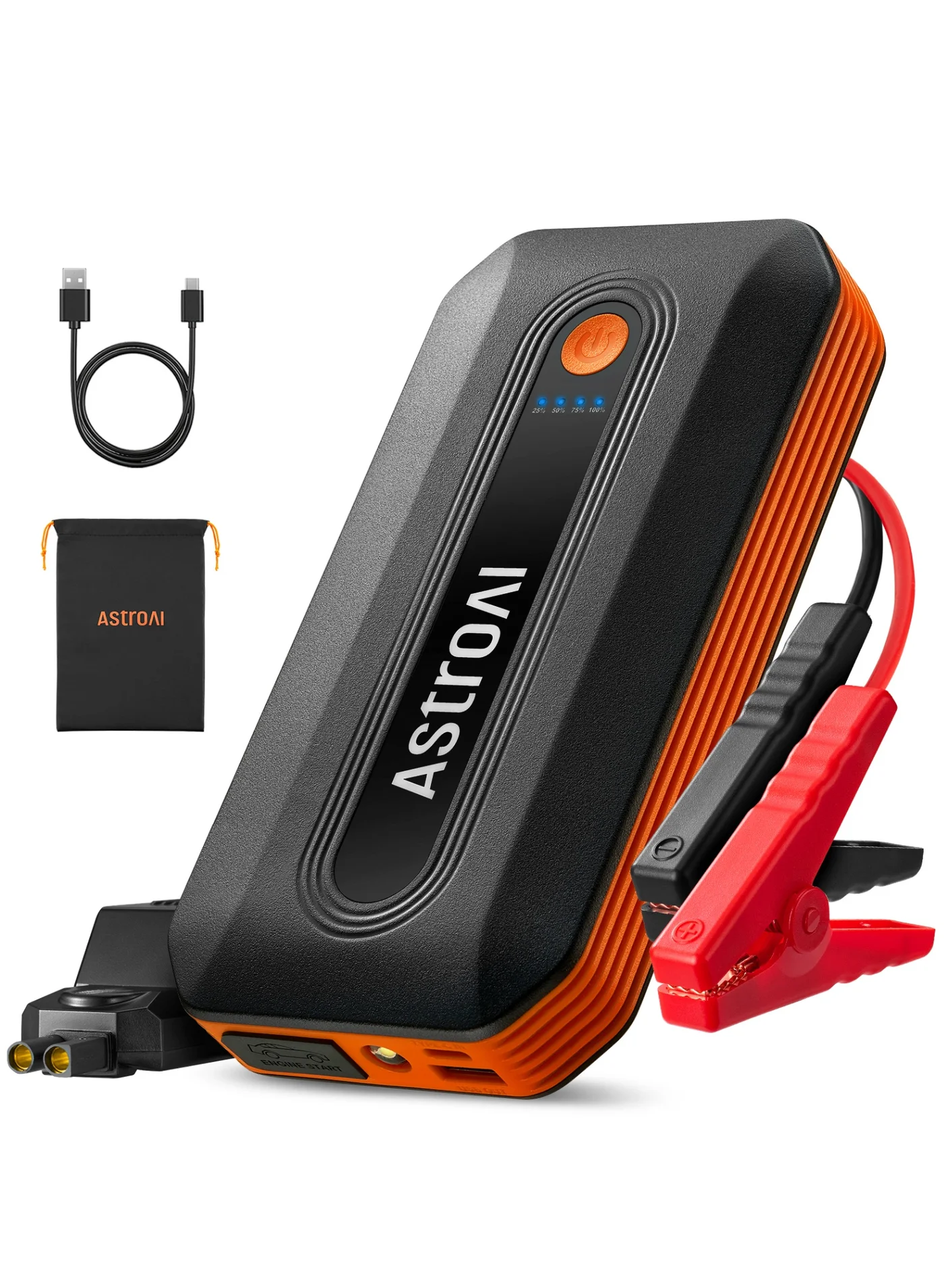 Portable Car Battery Jump Starter 3000A 12V Power Pack for Gasoline and Diesel Engines (Black, 1 Unit) n48ik