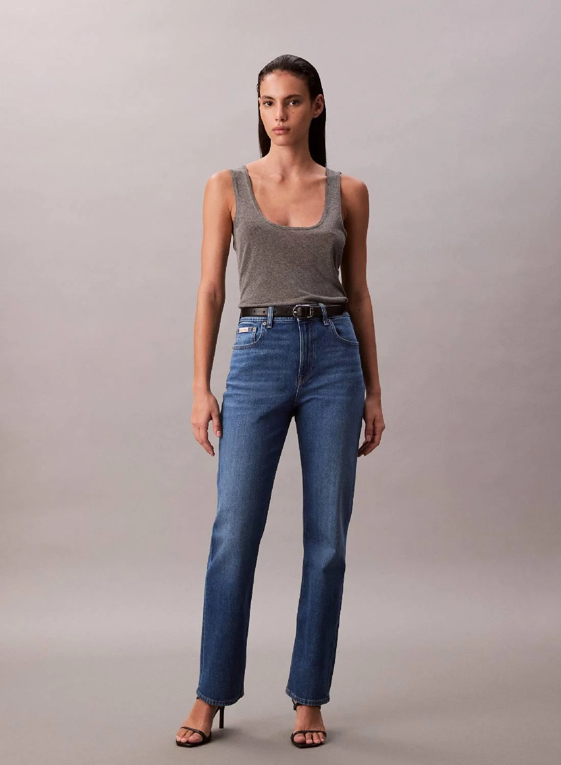 Premium High Rise Straight Leg Denim Jeans for Women (Blue, 28) 07ir0