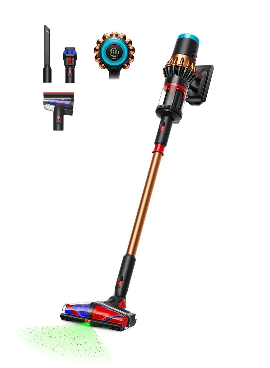 High-Speed Ionic Cordless Vacuum Cleaner 900W Powerful Suction (Matte Black and Copper, 1 Unit) uvdco