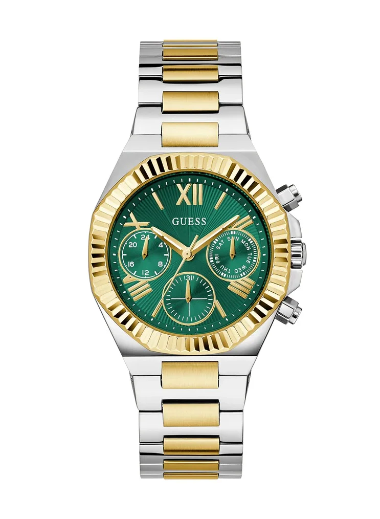 Premium Ladies Multi-Function Quartz Watch Two-Tone Stainless Steel Green Dial (38mm) jeors