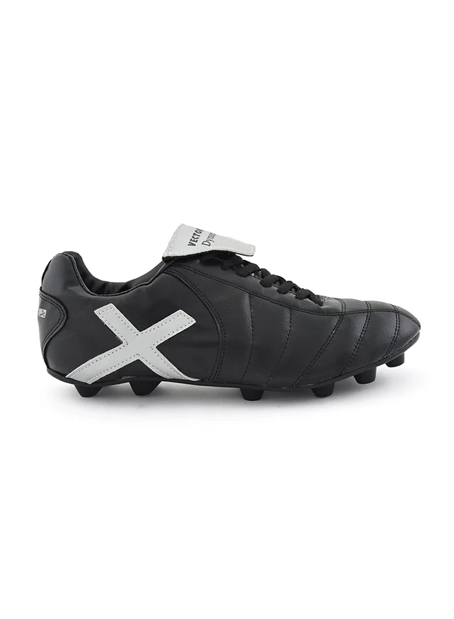 Vector X Dynamic Football Shoes Synthetic Leather Lace-Up Cleats for Men (Black, 40 EU) vgmxn