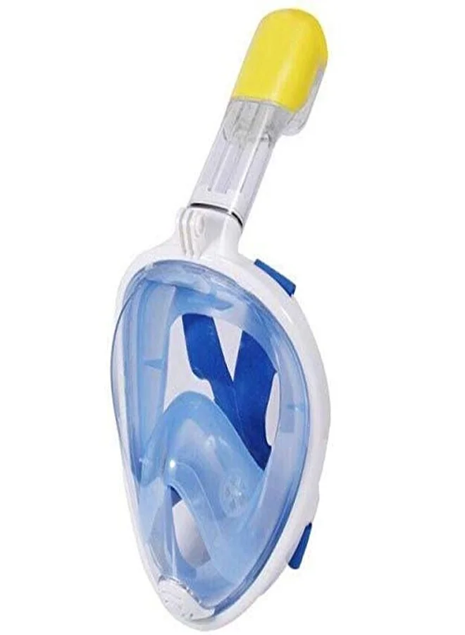 Full Face Snorkeling Mask 180 Degree Panoramic View Anti-Fog Diving Gear for Swimming and Scuba (Blue, S/M) h6es8