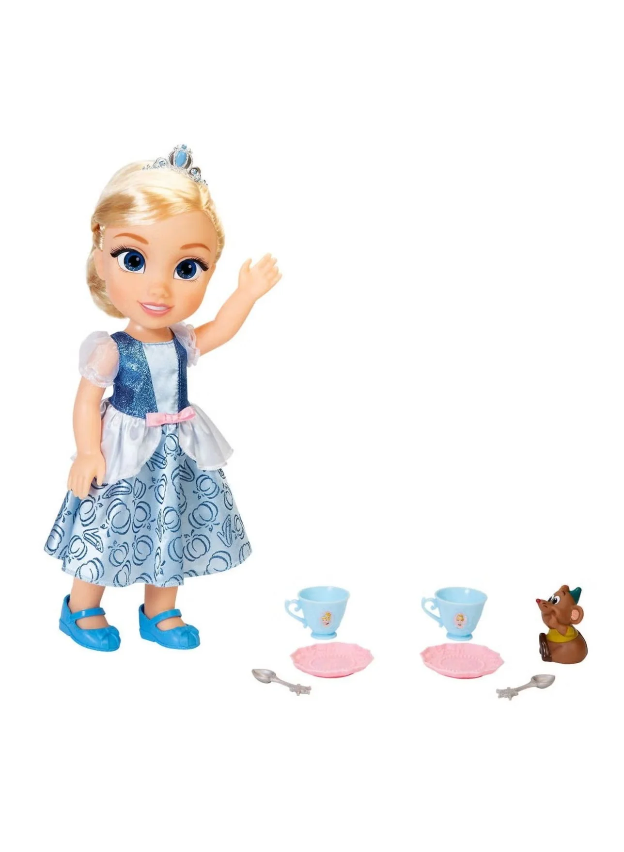 Cartoon Princess Tea Time Doll Set with Royal Gown and Gus Figure (Premium Play Set for Kids, 30 cm) ds485