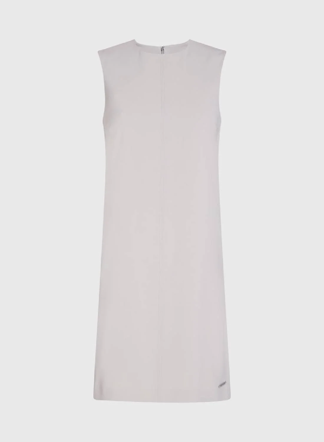 Premium Structured Crepe Shift Dress Elegant Minimalist Silhouette For Women (Black, Medium) yeo2m