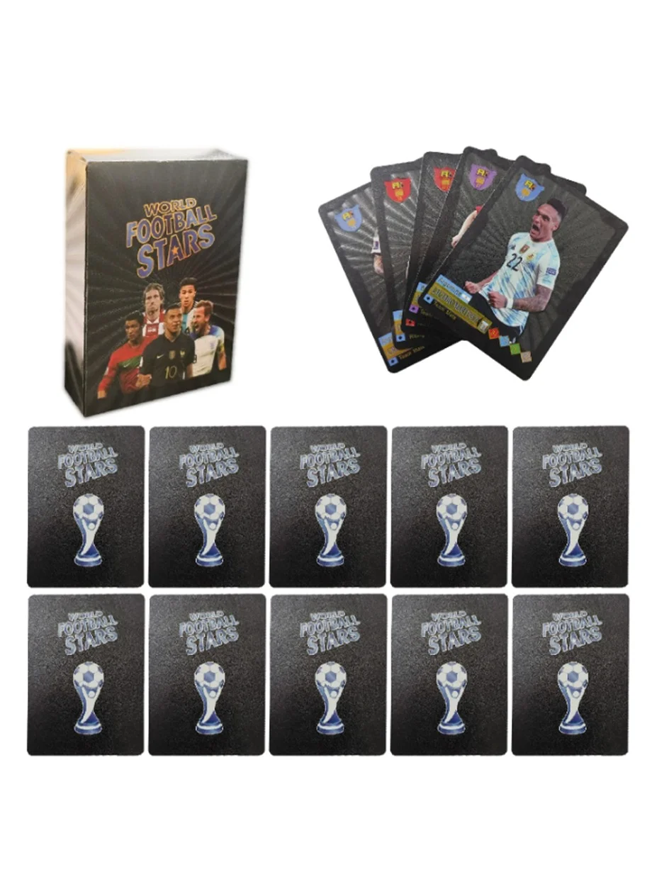 Premium Football Star Trading Card Set, Collectible Sports Fan Cards (Black, 55 Pcs) c4qow