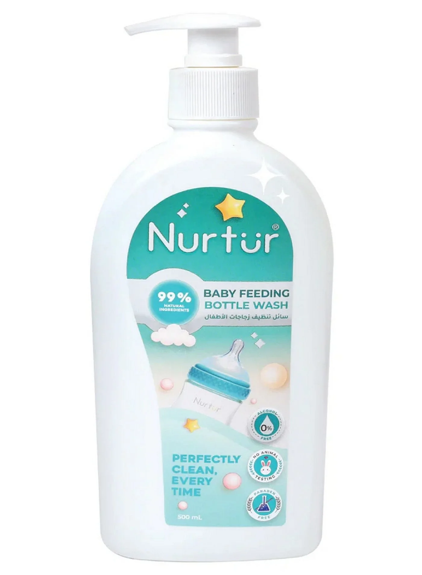 Nurtur Baby Feeding Accessory Liquid Cleanser Premium Gentle Formula for Bottles and Toys (500 mL) 38jgr