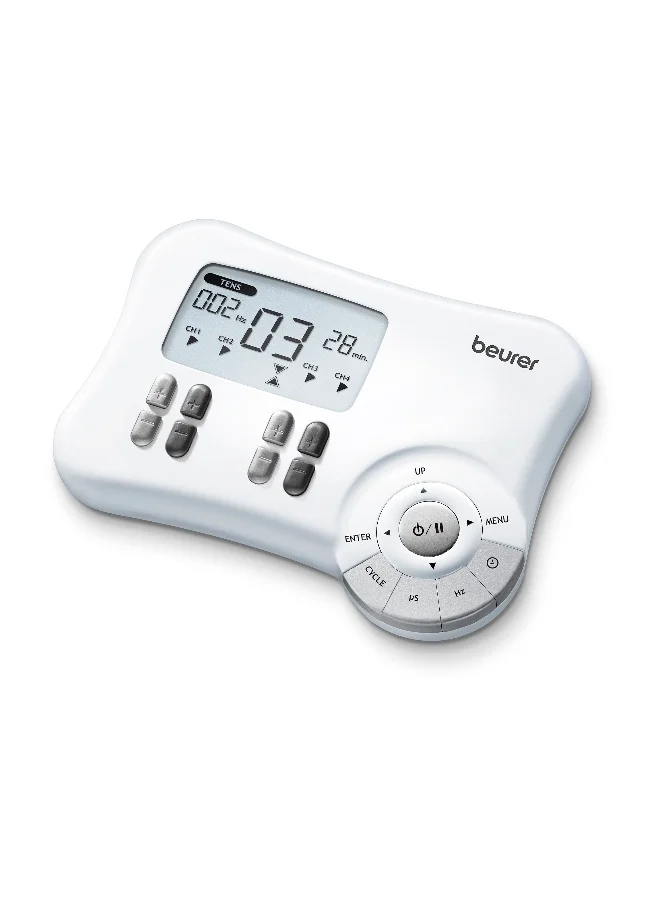 Beurer EM 80 TENS/EMS Digital Electrotherapy Device for Muscle Stimulation and Pain Management (Dual-Mode, 8 Electrodes) hdgmt