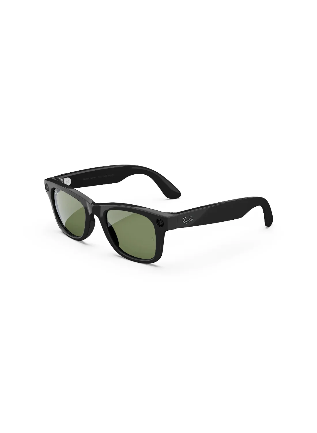 Smart Audio Wayfarer Sunglasses with 12MP Camera and Open Ear Audio System (Shiny Black, One Size) pyr1h