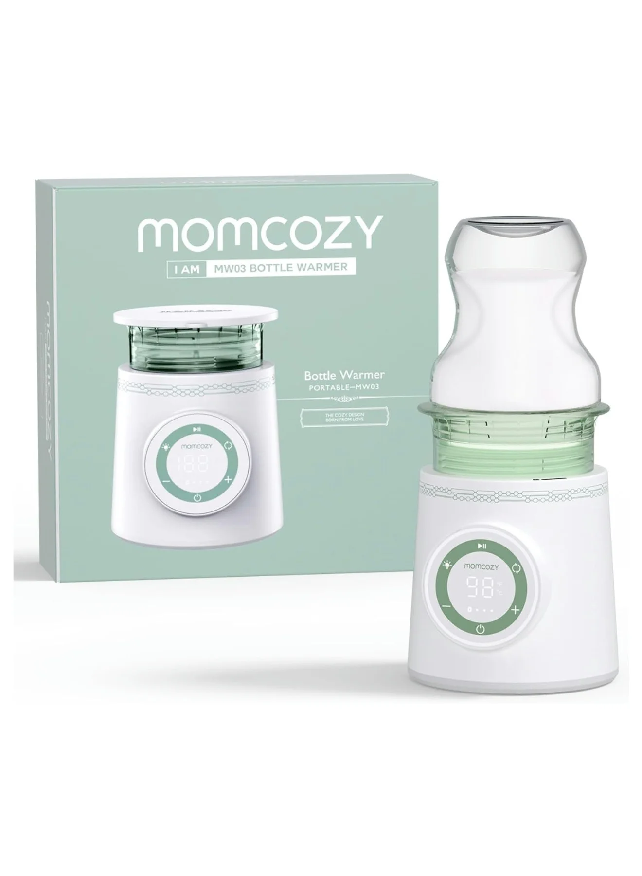 Momcozy Portable Double Leak-Proof Baby Bottle Warmer Fast Heating Travel Accessory (Brown, 1 Pack) yf708