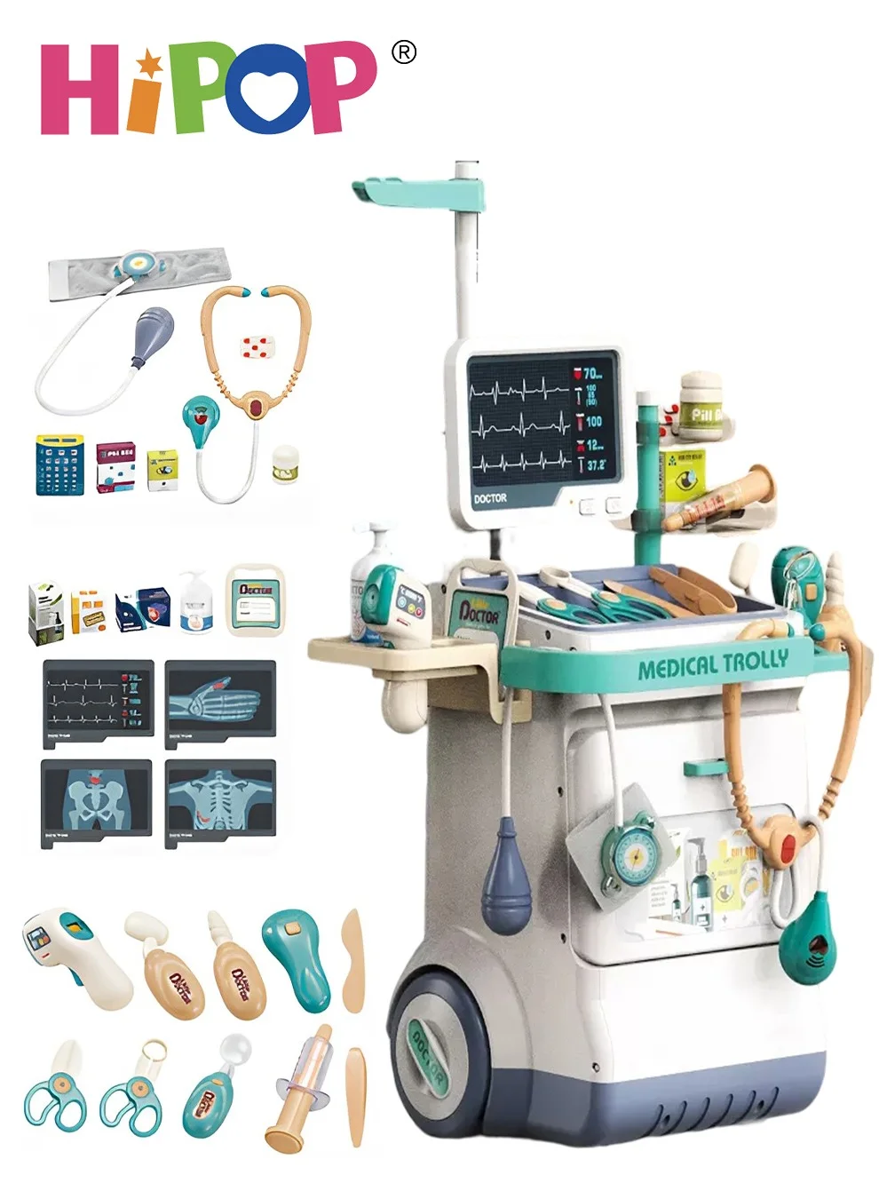 HIPOP Kids Doctor Role Play Set Educational Pretend Medical Kit (Large Size) g3y9d