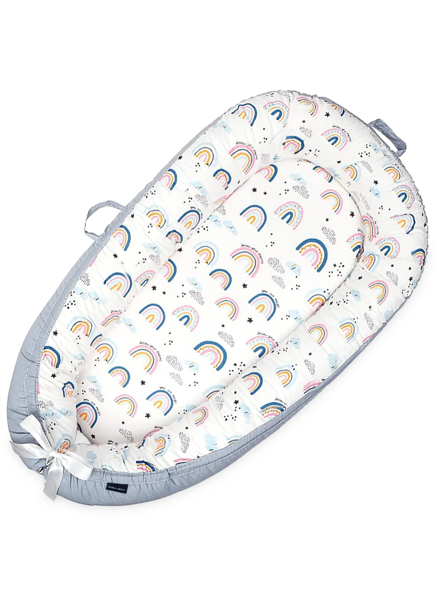 Little Story Newborn Lounger Bed Breathable Fiberfill Nest (Sunshine Grey, 75x45cm) 9guaj