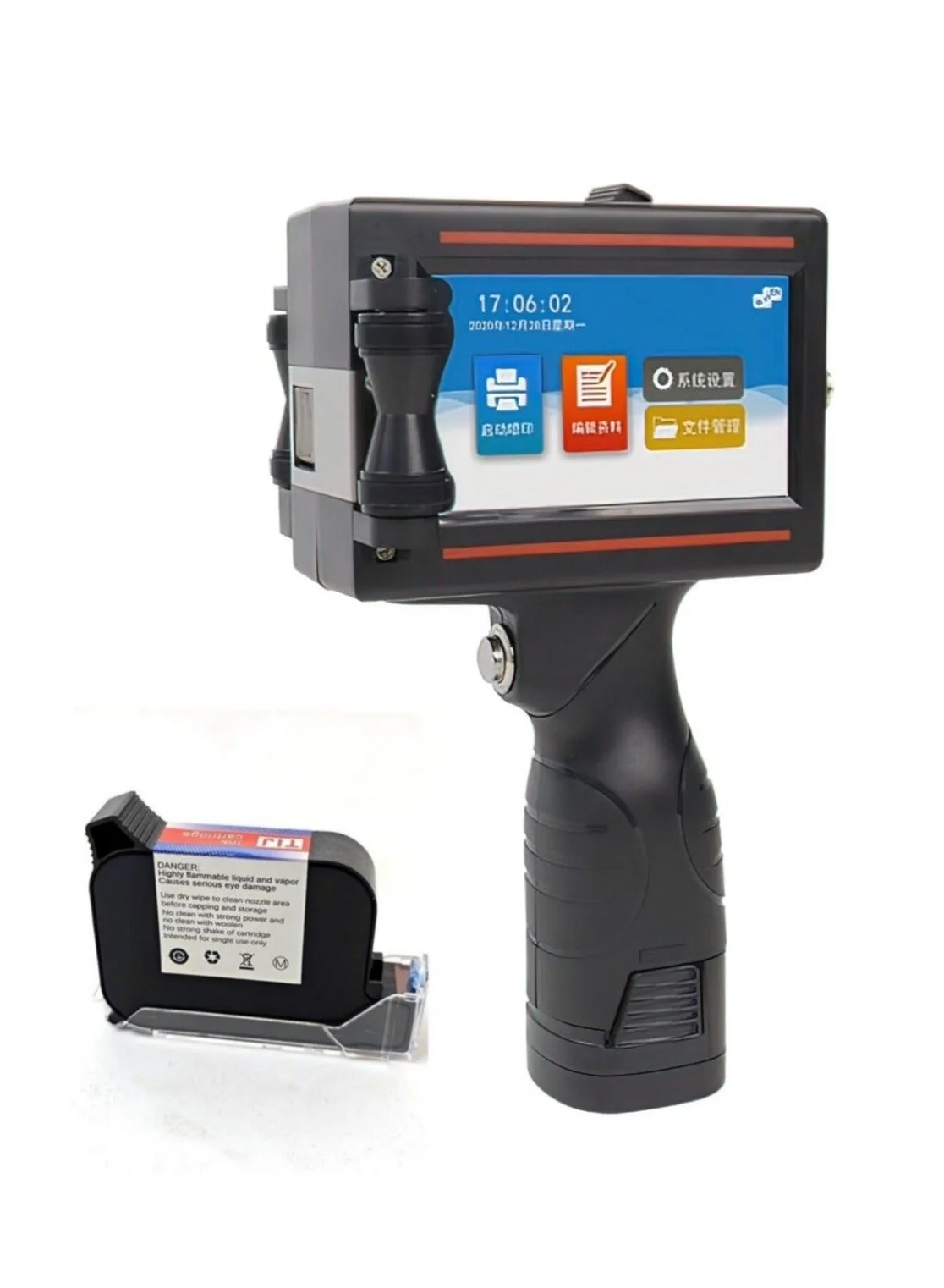 Demin Portable Handheld Inkjet Printer 4.3-inch Touch Screen Fast-Drying Ink for QR Codes and Batch Numbers (12.7mm) etd4q