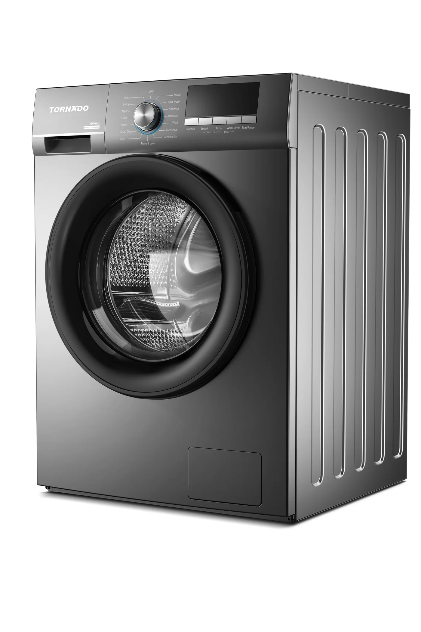 Tornado Front Load Inverter Washing Machine with BLDC Motor and Stainless Steel Drum (Silver, 7kg) crvpr