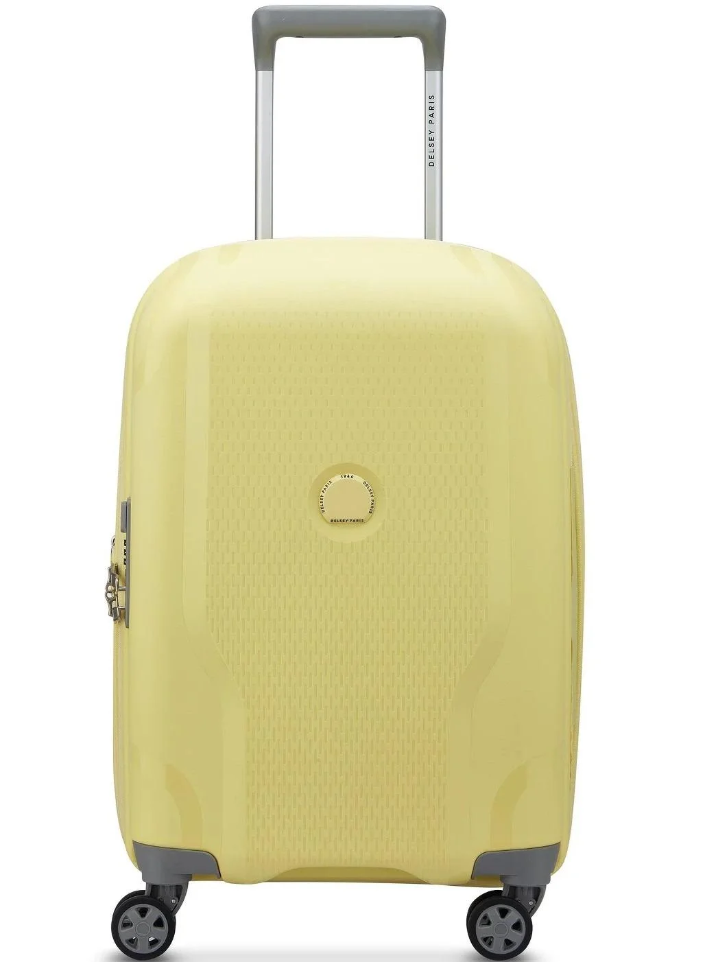 Premium Hardside Expandable Cabin Luggage Trolley (Recycled Material, 55 cm, Pale Yellow) vhfuv