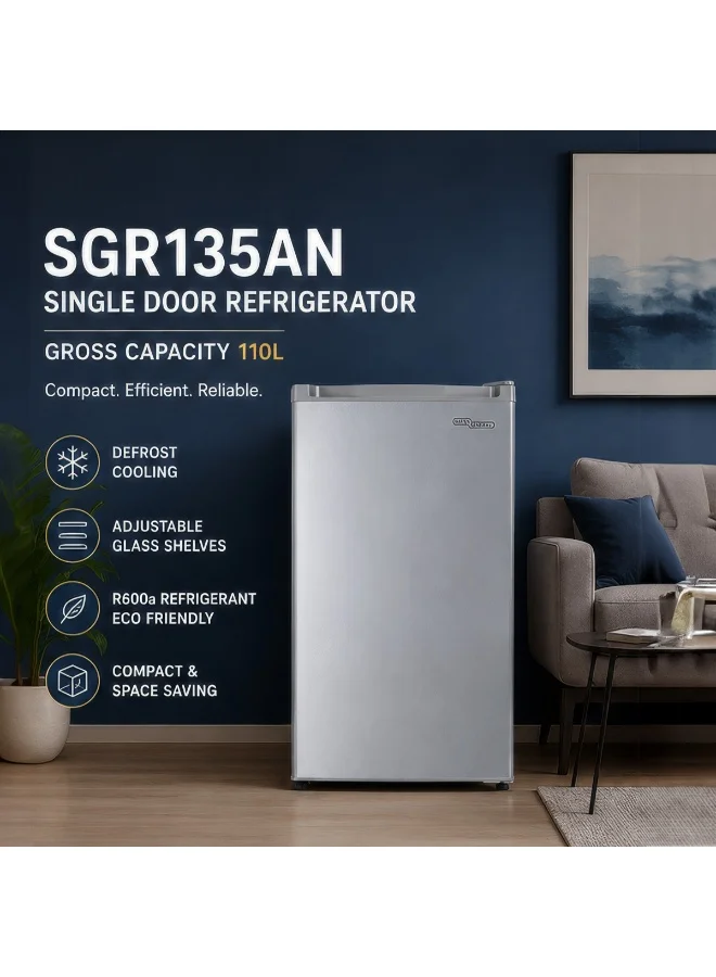 Super General Single Door Defrost Refrigerator (Inox, 92 Liters Net Capacity) c6epg