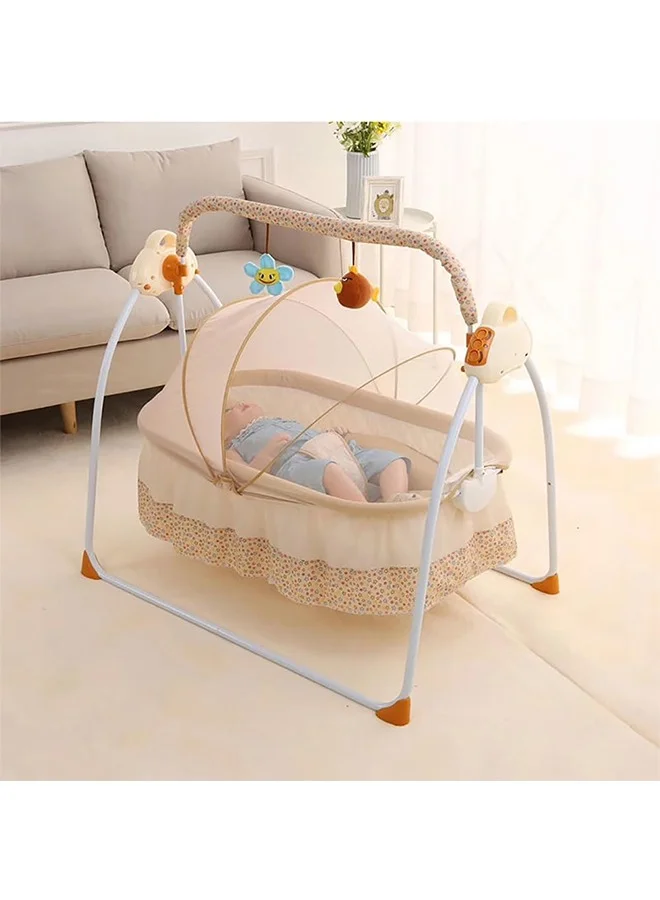 JCB CHIC Portable Baby Bassinet with 5-Speed Auto-Swing and Remote Control (Infant Cradle, Grey) h5o46
