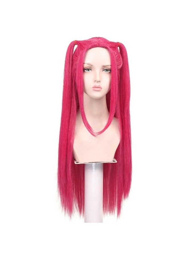 Anime Inspired Cosplay Costume Set for Girls Stage Performance Halloween Outfit (Red, Kids) rkck9
