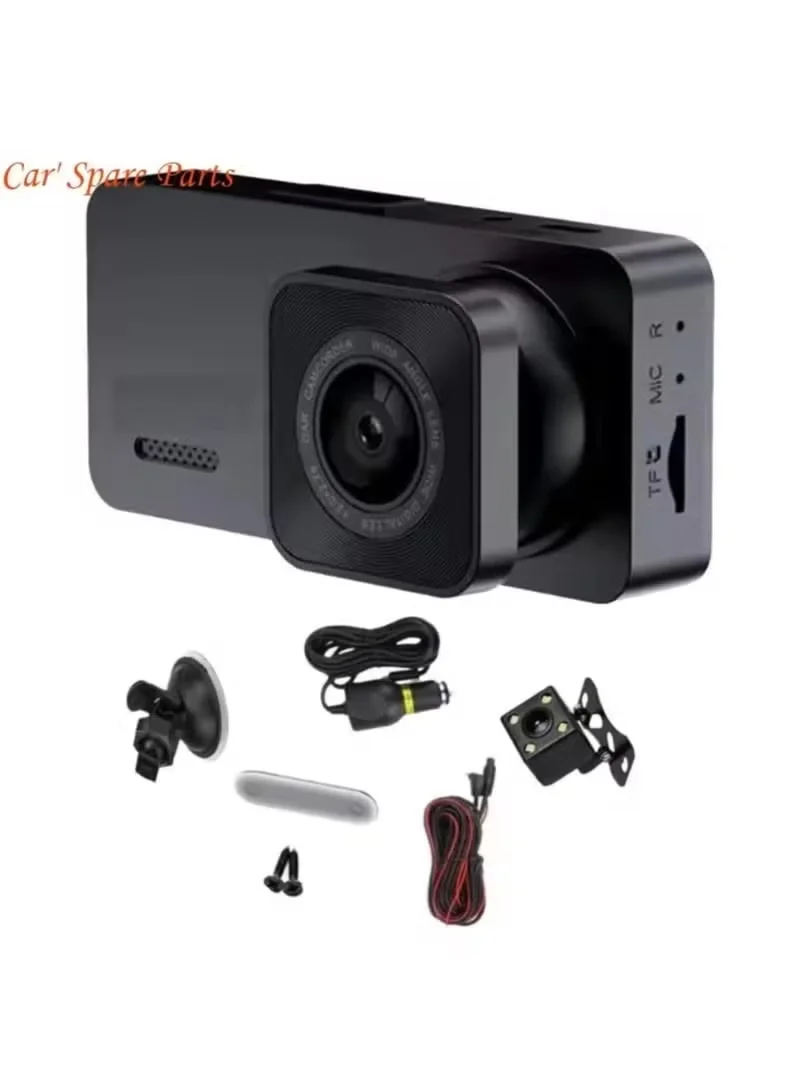 BlueFire 1080P HD Dual Lens Car Dash Camera Front and Interior Video Recorder with Night Vision and Parking Monitor (Black, 1 Unit) 7avwp