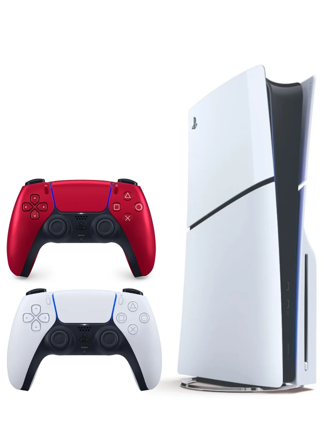 Premium Slim Disc Gaming Console With Extra Wireless Controller (Volcanic Red) 8ux4x