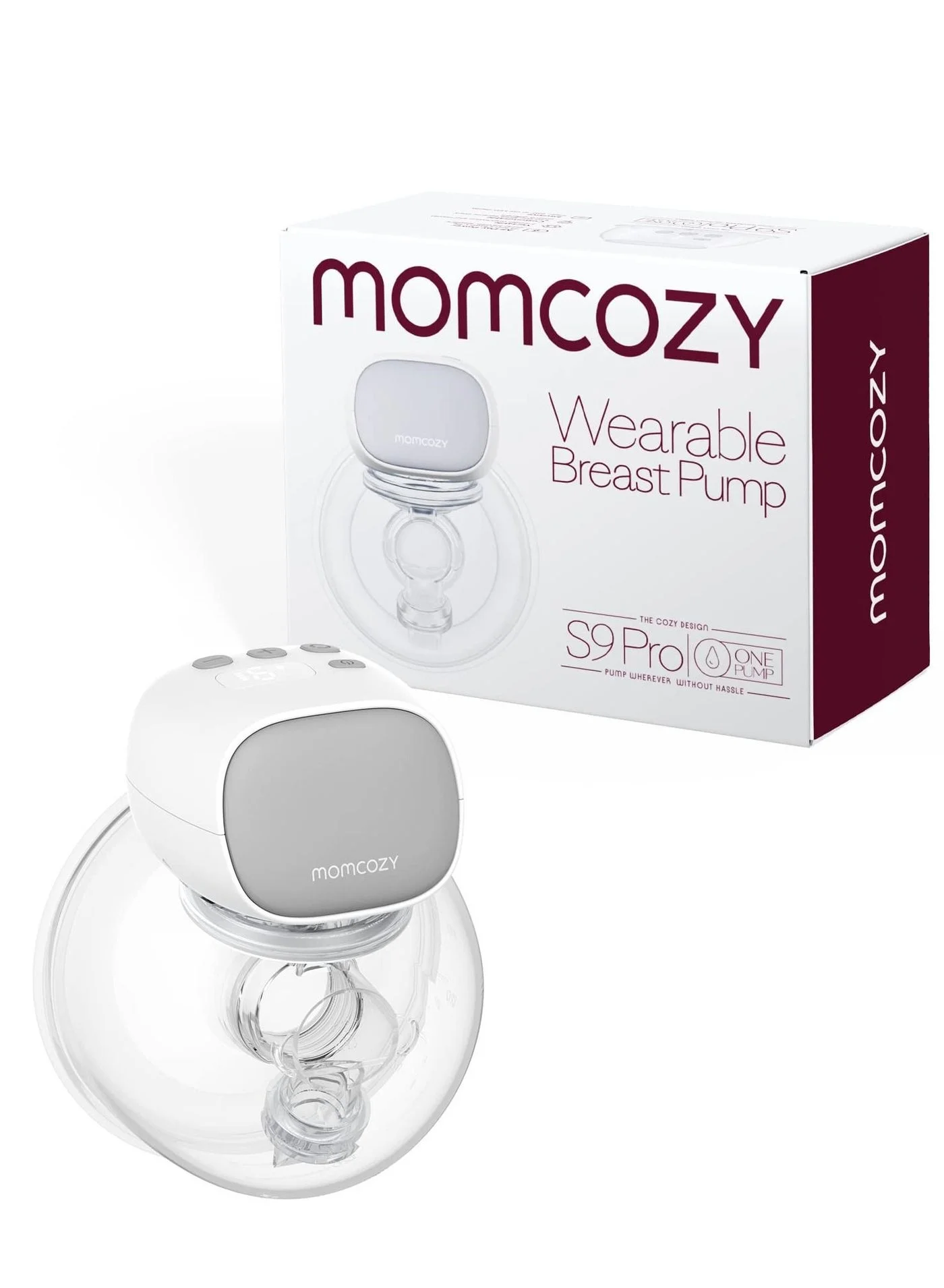 Wearable Electric Breast Pump Hands-Free Silent Nursing Device with LED Display (Grey, 1 Unit) iqtof