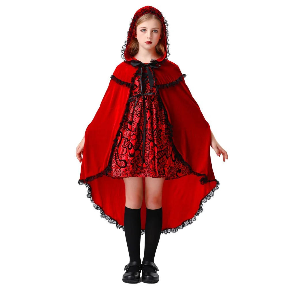 Loquat Gothic Halloween Cloak Little Red Riding Hood Costume Medieval Cosplay Cape (Red, One Size) n989l