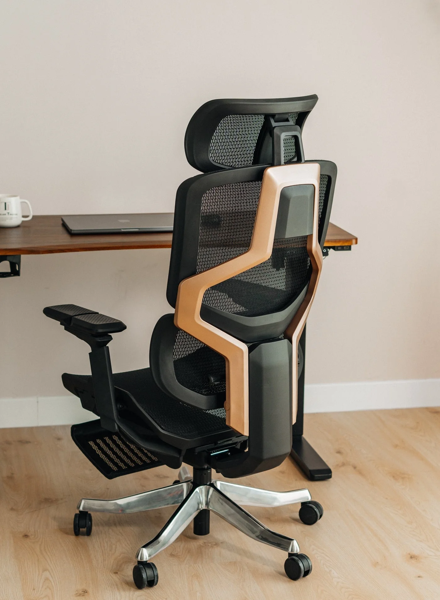 Sky Land Executive Ergonomic Office Chair with Adjustable Lumbar Support and Footrest (Black, High-Back) 8sq8o
