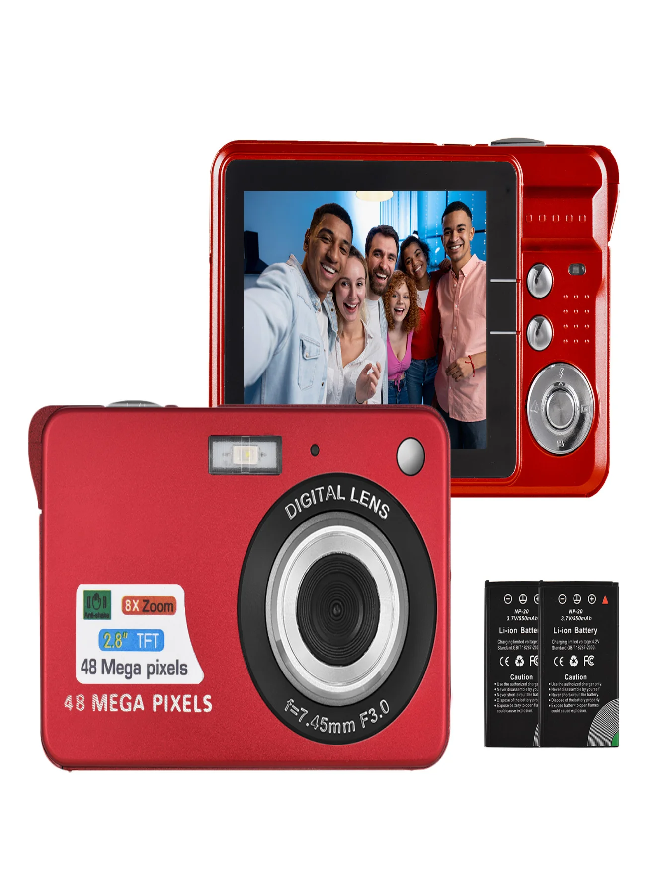 ANDOER 4K Digital Camera Video Camcorder 48MP High-Resolution 16X Zoom with 2.8 Inch TFT Screen and Dual Batteries for Kids and Beginners rmk7k