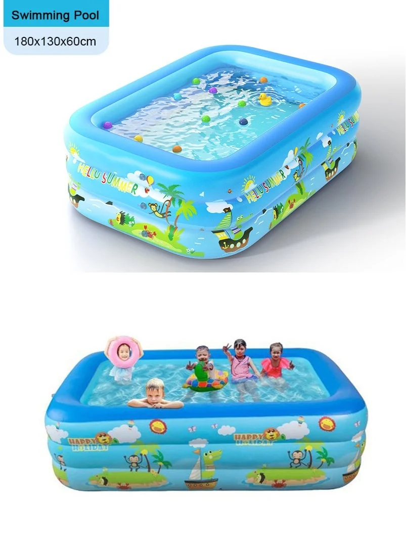 VUCATIN Inflatable Children's Play Pool for Outdoor Garden and Courtyard Use (180x130x60cm) huim4