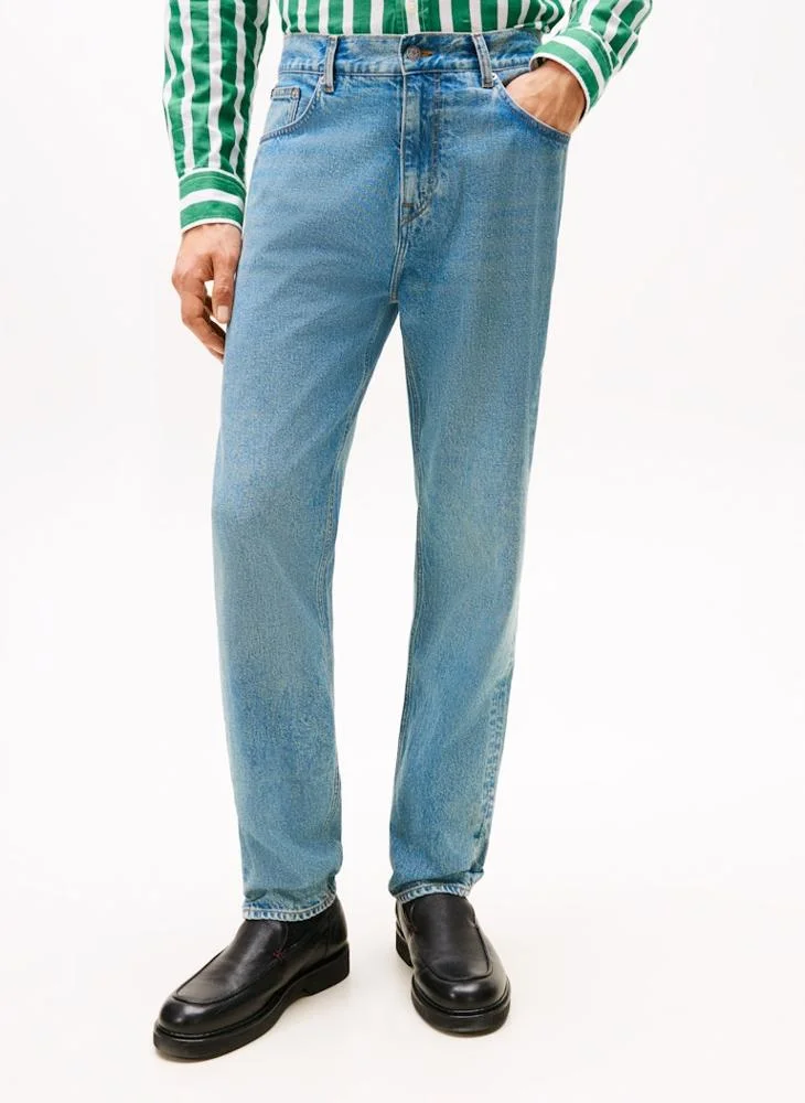 Premium Tapered Harlem Straight Fit Jeans for Men (Classic Blue, 32W x 32L) vq5yl