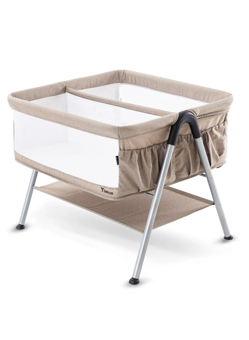 Teknum FELLOW 2 Twin Bedside Crib Bassinet for Newborns (Ivory, 90x50x80 cm) f0fpf