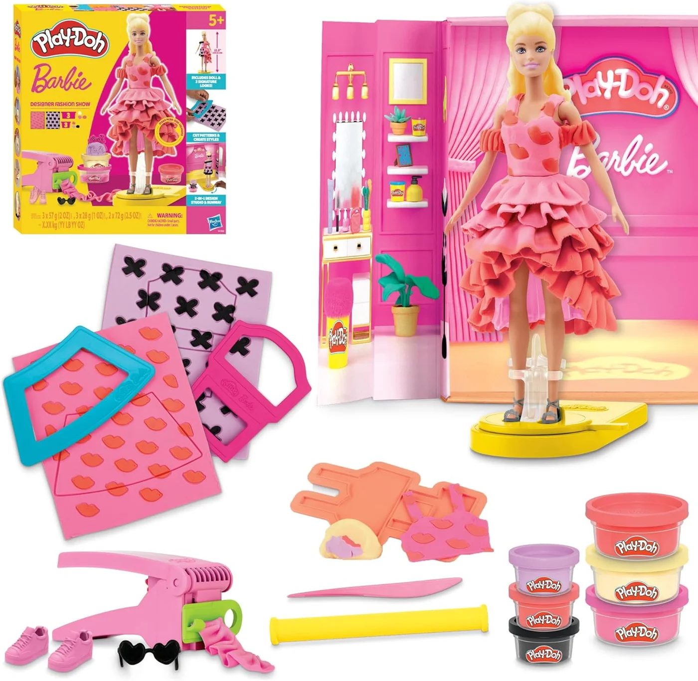Creative Fashion Doll Designer Show Set with 21 Accessories and Modeling Compound (Kids Craft Activity Kit) a8tx1