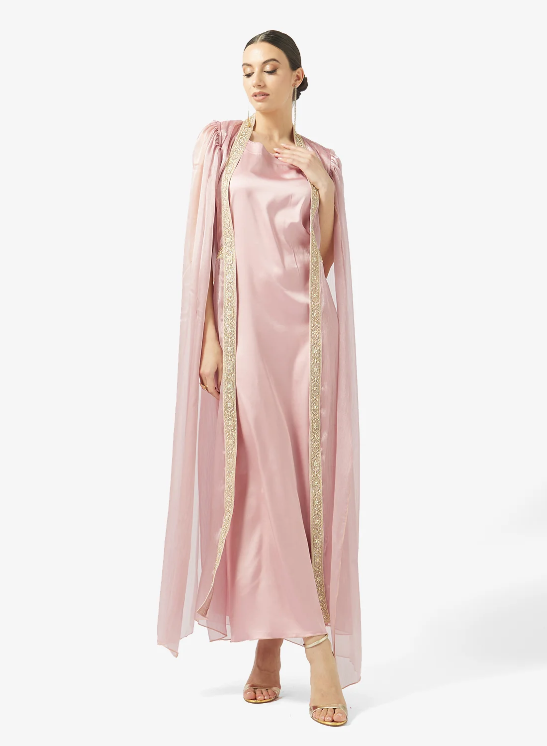 Hayas Closet Embellished Chiffon Dress Elegant Evening Gown for Women (One Size) vszgq