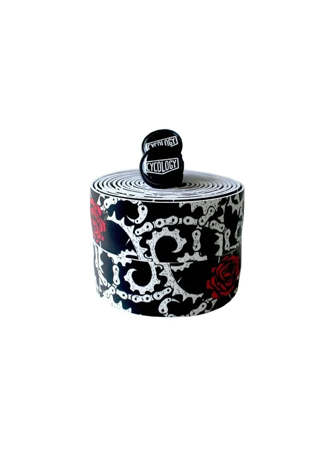 CyCology Black Rose Handlebar Tape Premium Non-Slip Grip for Road Bikes (Black, 200 cm) n2567
