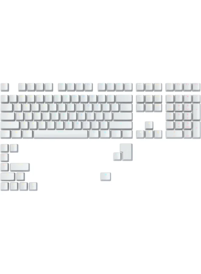 Premium Doubleshot Mechanical Keyboard Keycap Set (123 Keys) - White wwymc