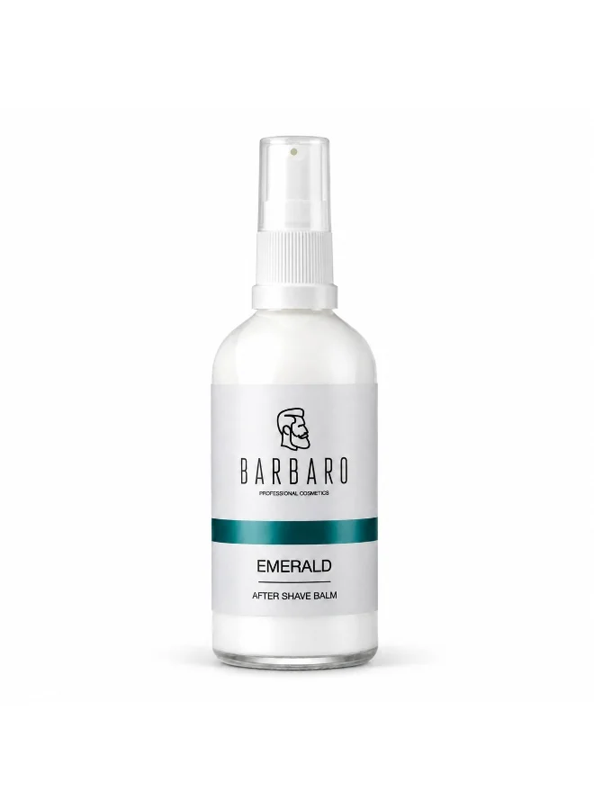 BARBARO After Shave Balm for Men Premium Post-Shave Soothing Care with Emerald Scent (100 mL) nd37p